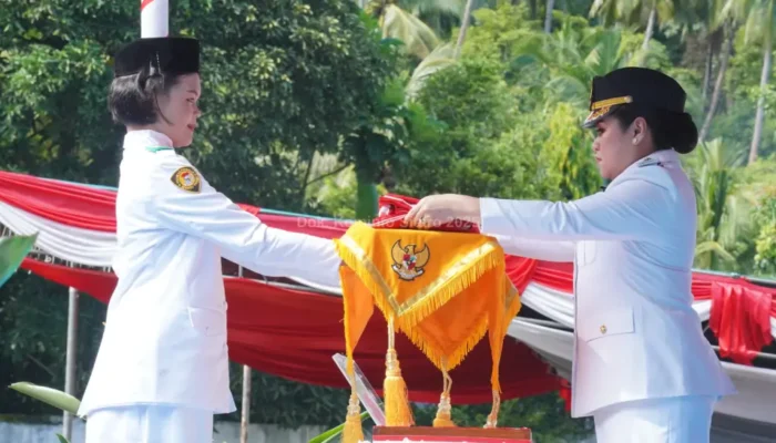 Momen Bersejarah, Chyntia Kalangit Pimpin Upacara Kemerdekaan Perdana Sebagai Bupati Sitaro