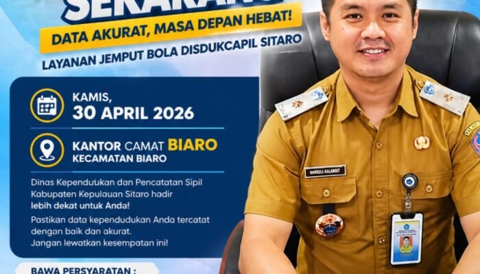 Disdukcapil Sitaro Buka Pelayanan Perekaman KTP-el di Biaro, Warga Diminta Manfaatkan Kesempatan