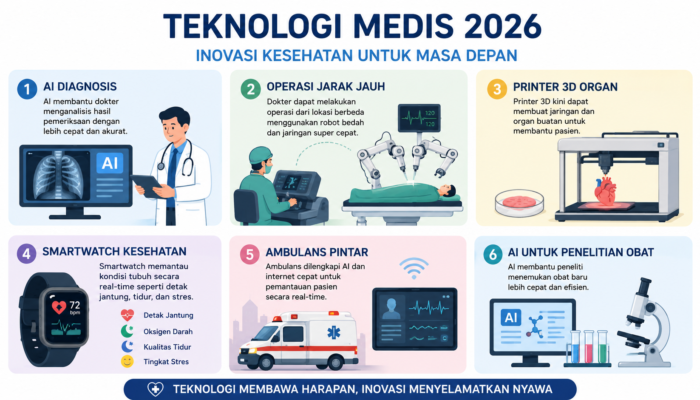 Teknologi Medis 2026, Operasi Jarak Jauh, Organ Buatan, dan AI Dokter Mulai Menjadi Kenyataan