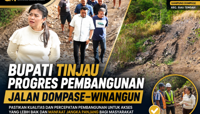 Bupati Sitaro Turun Lapangan, Pastikan Proyek Jalan Berjalan Optimal