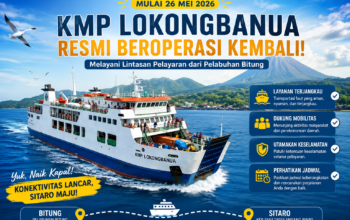 KMP Lokongbanua Kembali Beroperasi, Layani Rute Pelayaran Sitaro dari Pelabuhan Bitung